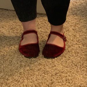 Red velvet Mary Jane shoes from urban outfitters!